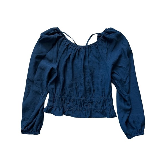 Madewell Twill Cropped Long Sleeve Top - Picture 2 of 13